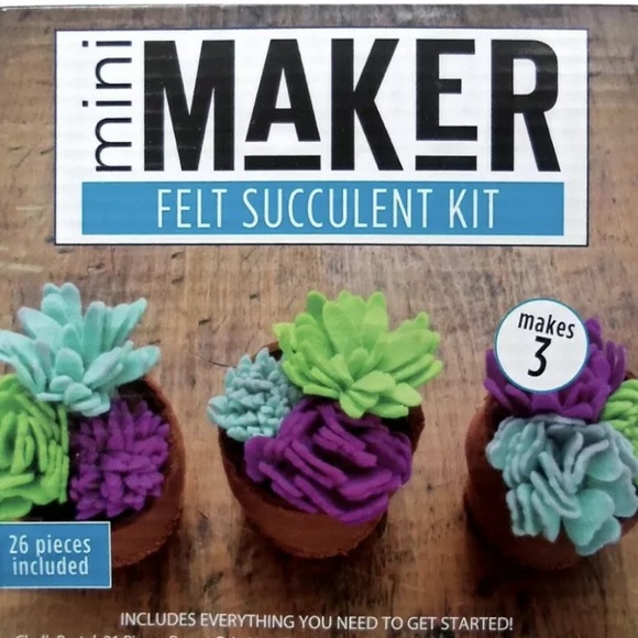 NEW Leisure Arts MINI MAKER FELT SUCCULENT KIT - Picture 1 of 2